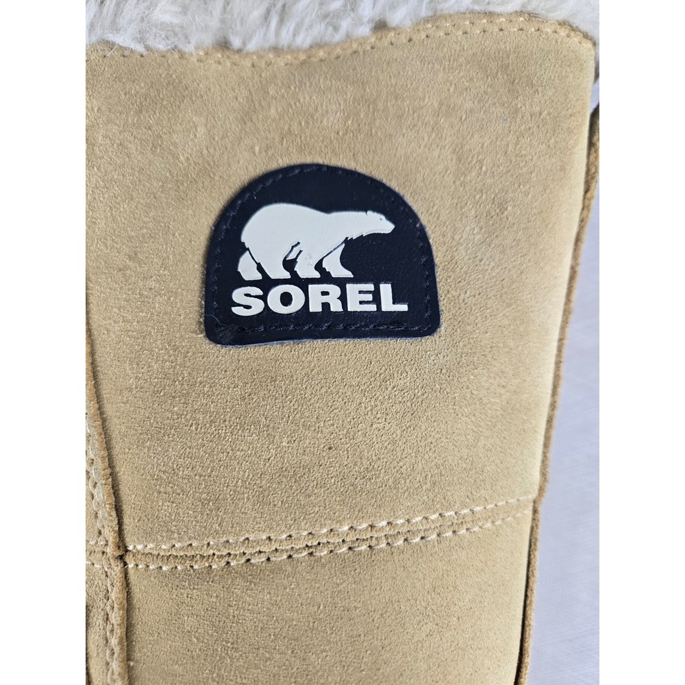 Sorel Tofino Women Tan Black Waterproof Suede Faux Fur Winter Boots SIZE 10 - Picture 9 of 16